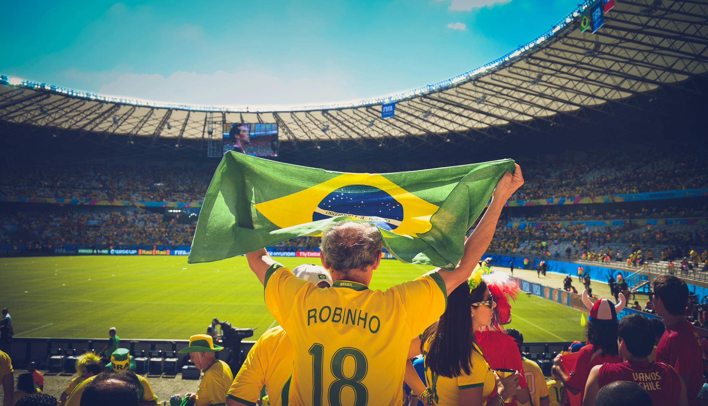 Robinho met vlag